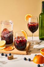 Vesper Red Velvet Sangria cocktail infusion kit jar — lifestyle photo