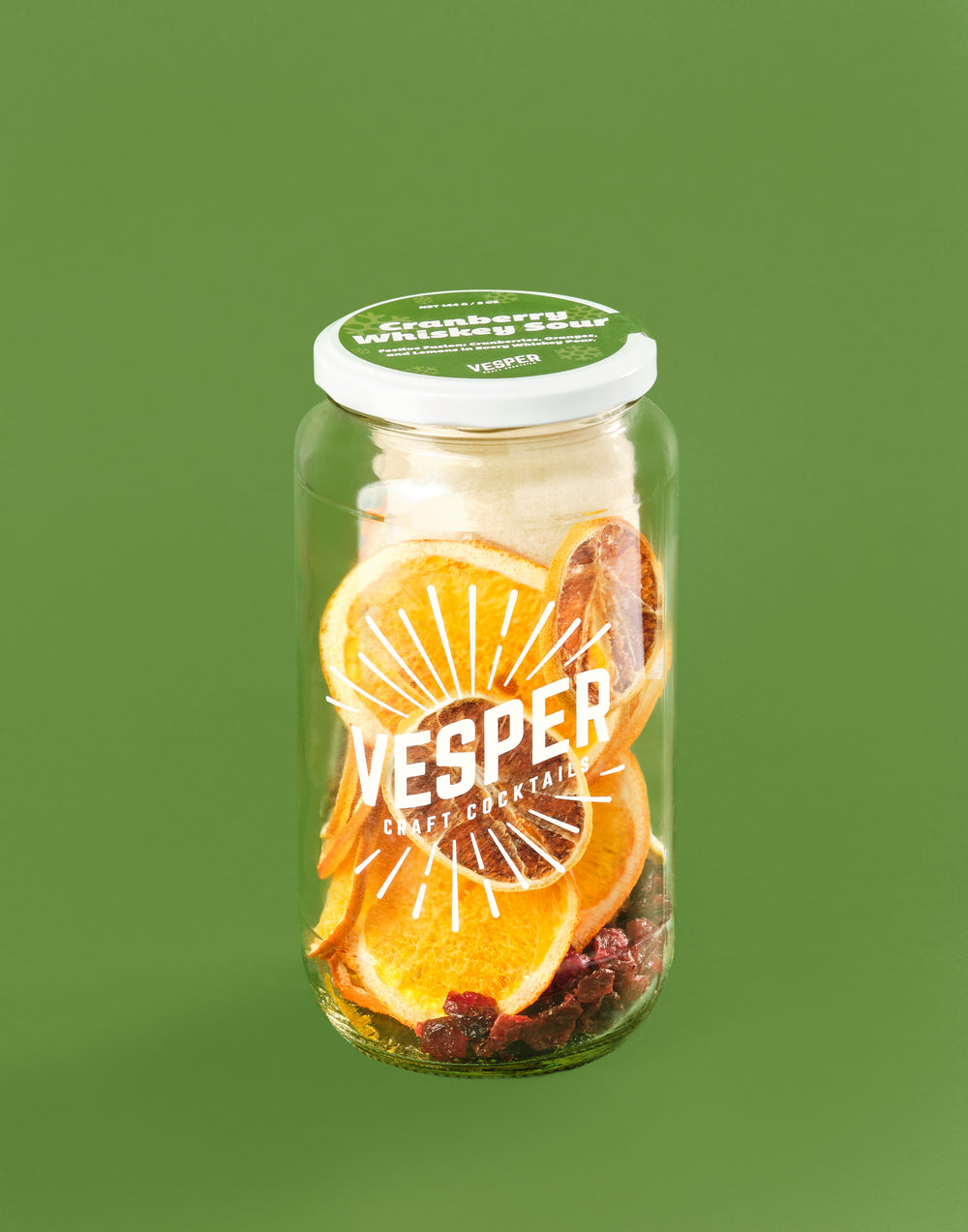 Vesper Cranberry Whiskey Sour cocktail infusion kit jar