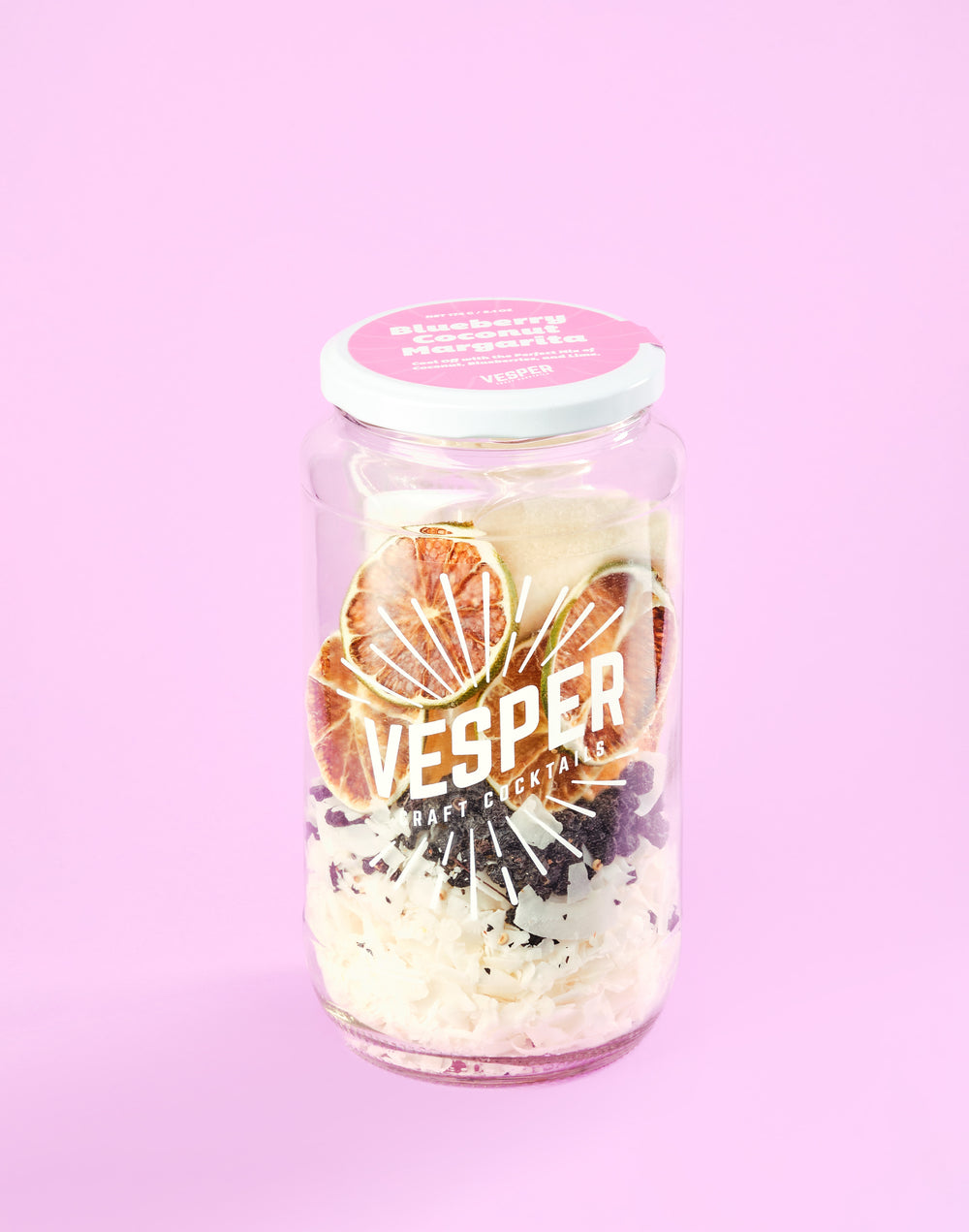 Vesper Blueberry Coconut Margarita cocktail infusion kit jar
