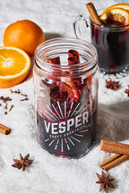 Vesper Mulled Wine cocktail infusion kit jar — lifestyle photo